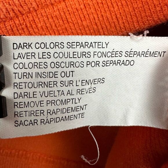 Chaps Sweater Mens Medium Orange‎ 1/4 Zip Cotton Mock Neck Business Casual - Picture 12 of 14